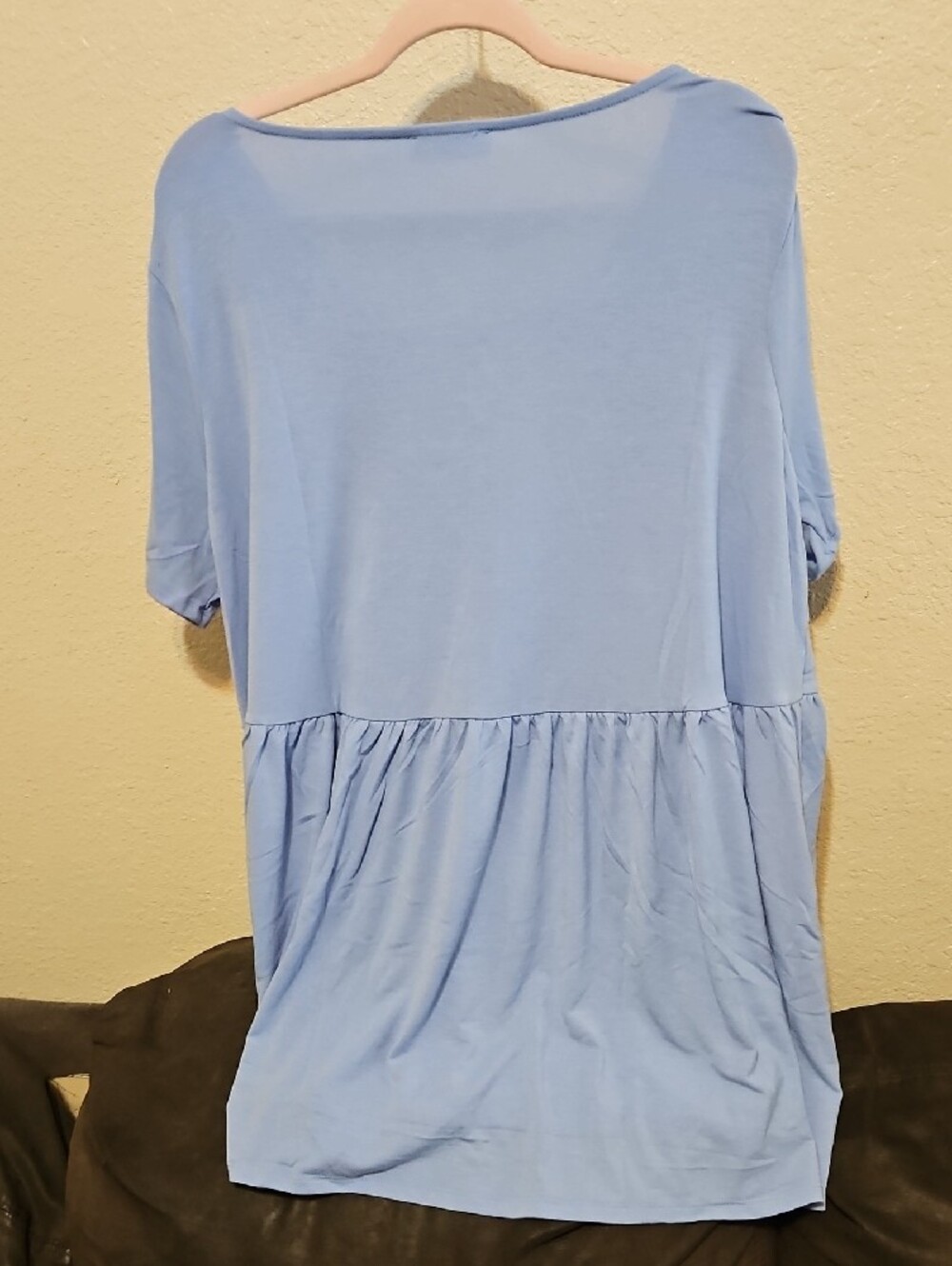 Zenana Outfitters Sky Blue Short Sleeve Babydoll Tunic - Picture 5 of 6